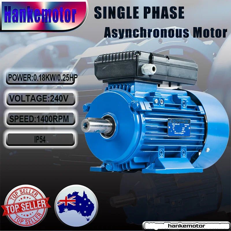 Brand-new 0.18kw/0.25HP 4P 1400rpm shaft 11mm cement mixer Electric motor 1phase 240v - Hankemotor - AU