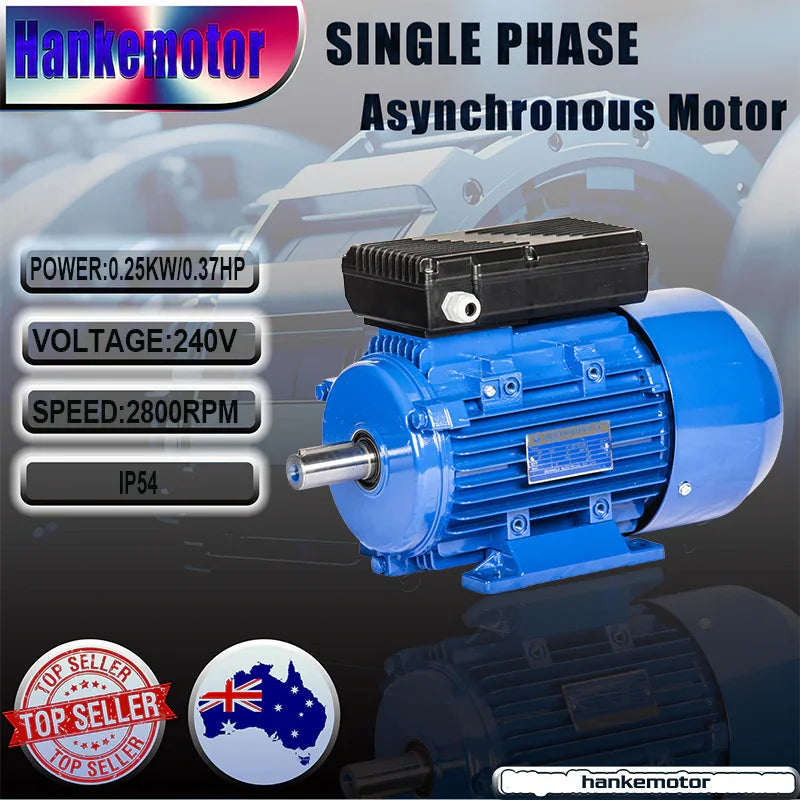 2P 0.25kw 0.37HP shaft 11mm Electrical motor single-phase 240v REVERSIBLE CSCR - Hankemotor - AU