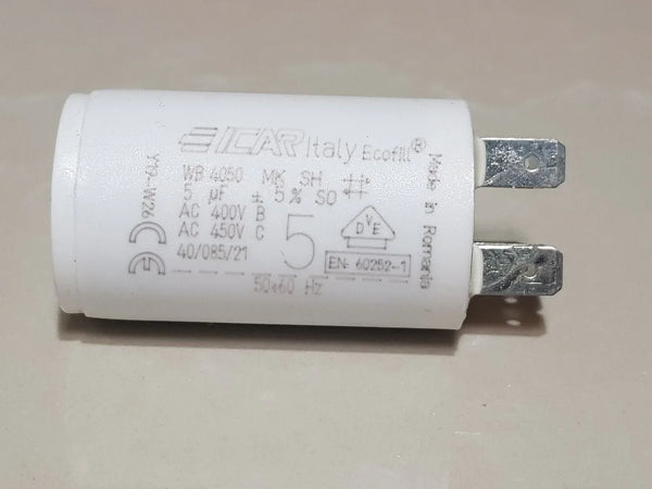 Aluminium starting capacitor 10uF 450V ICAR ECOFILL MLR25L double faston Aluminium starting capacitor 10uF 450V ICAR ECOFILL MLR25L double faston