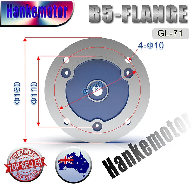 Aluminum Electric motor B5 Flange for GL-71 - Hankemotor - AU