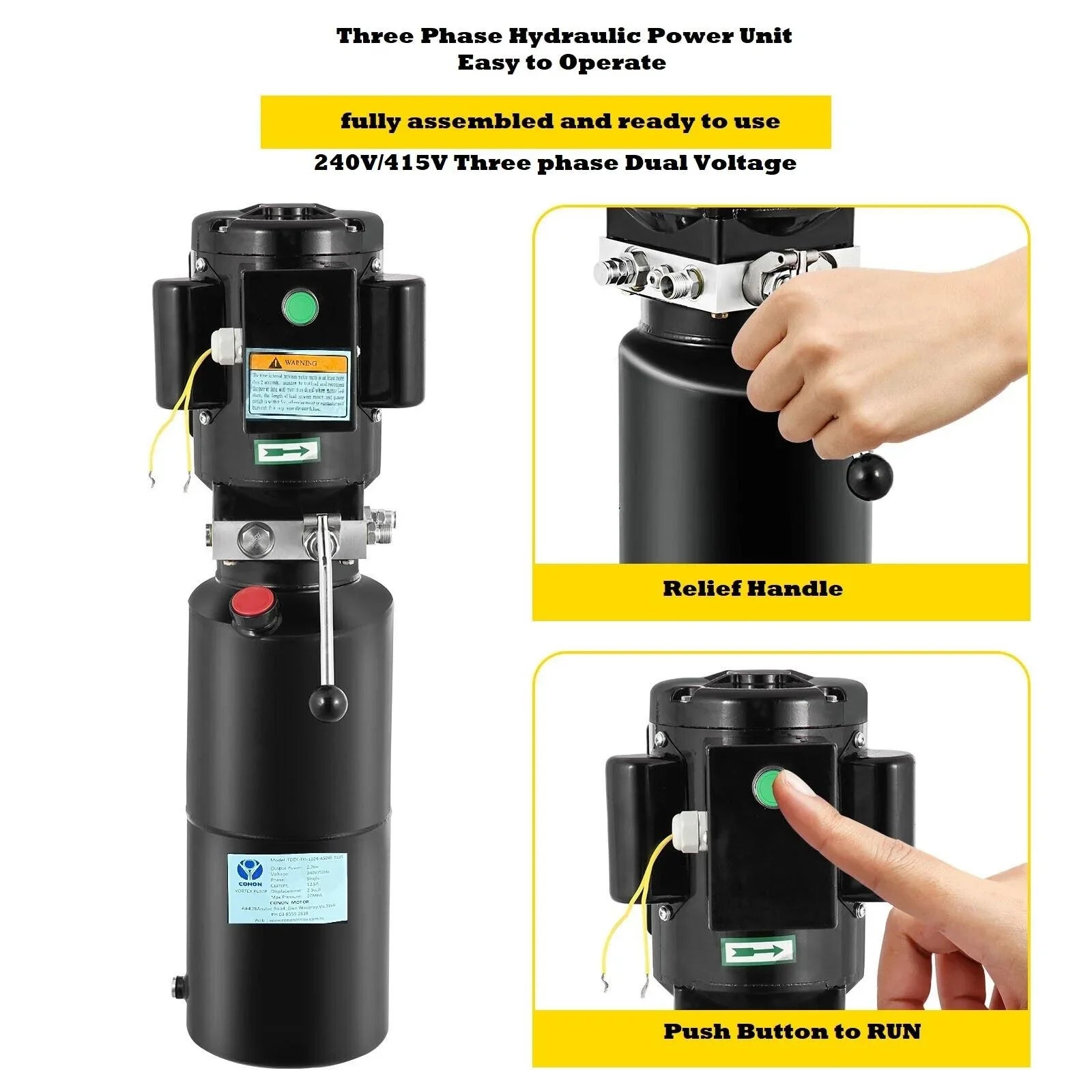 Three Phase 12L Vertical Hydraulic Power Unit Auto Hydraulic Pump Vehicle Car Hoist Lift - Hankemotor - AU