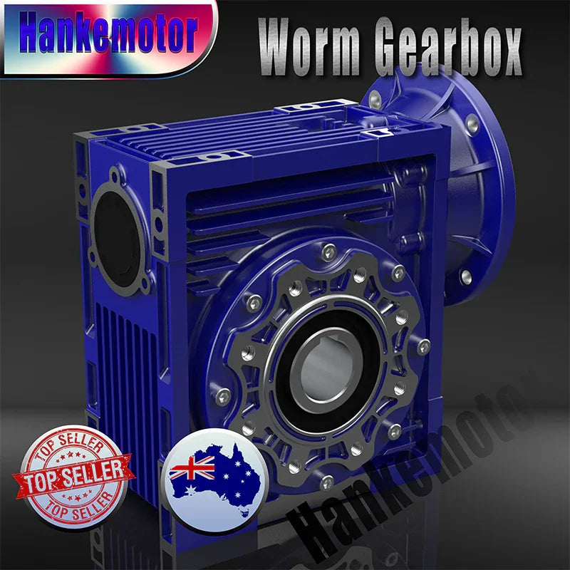 NMRV030 30:1 Worm Reducer B5 11mm Input Shaft Compatible with 63 Frame Motors - Hankemotor - AU