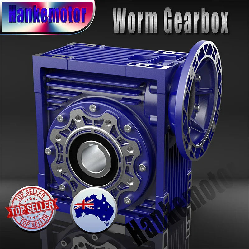 NMRV030 30:1 Worm Reducer B5 11mm Input Shaft Compatible with 63 Frame Motors - Hankemotor - AU