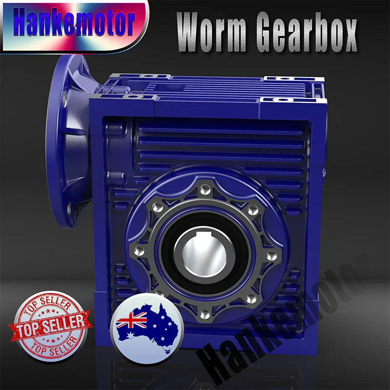 NMRV030 30:1 Worm Reducer B5 11mm Input Shaft Compatible with 63 Frame Motors - Hankemotor - AU
