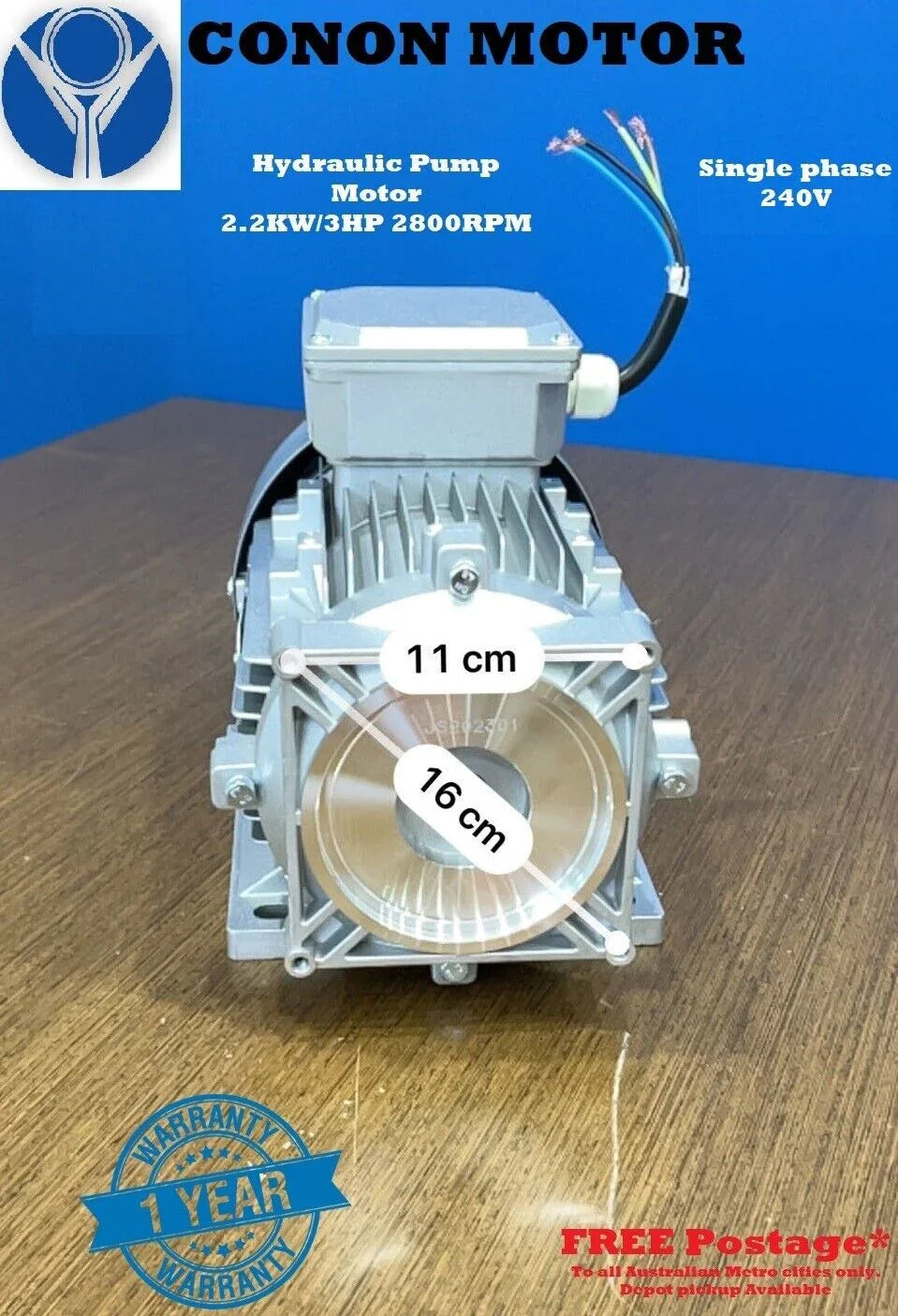 Single phase 2.2kw Hydraulic pump spline motor 2800rpm vehicle lift hoist 9 spin - Hankemotor - AU