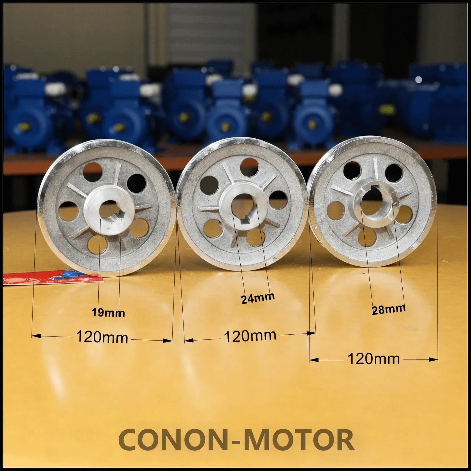Outer Diameter 120Aluminum Pulley shaft size 24mm Single Groove Belt drive - Hankemotor - AU