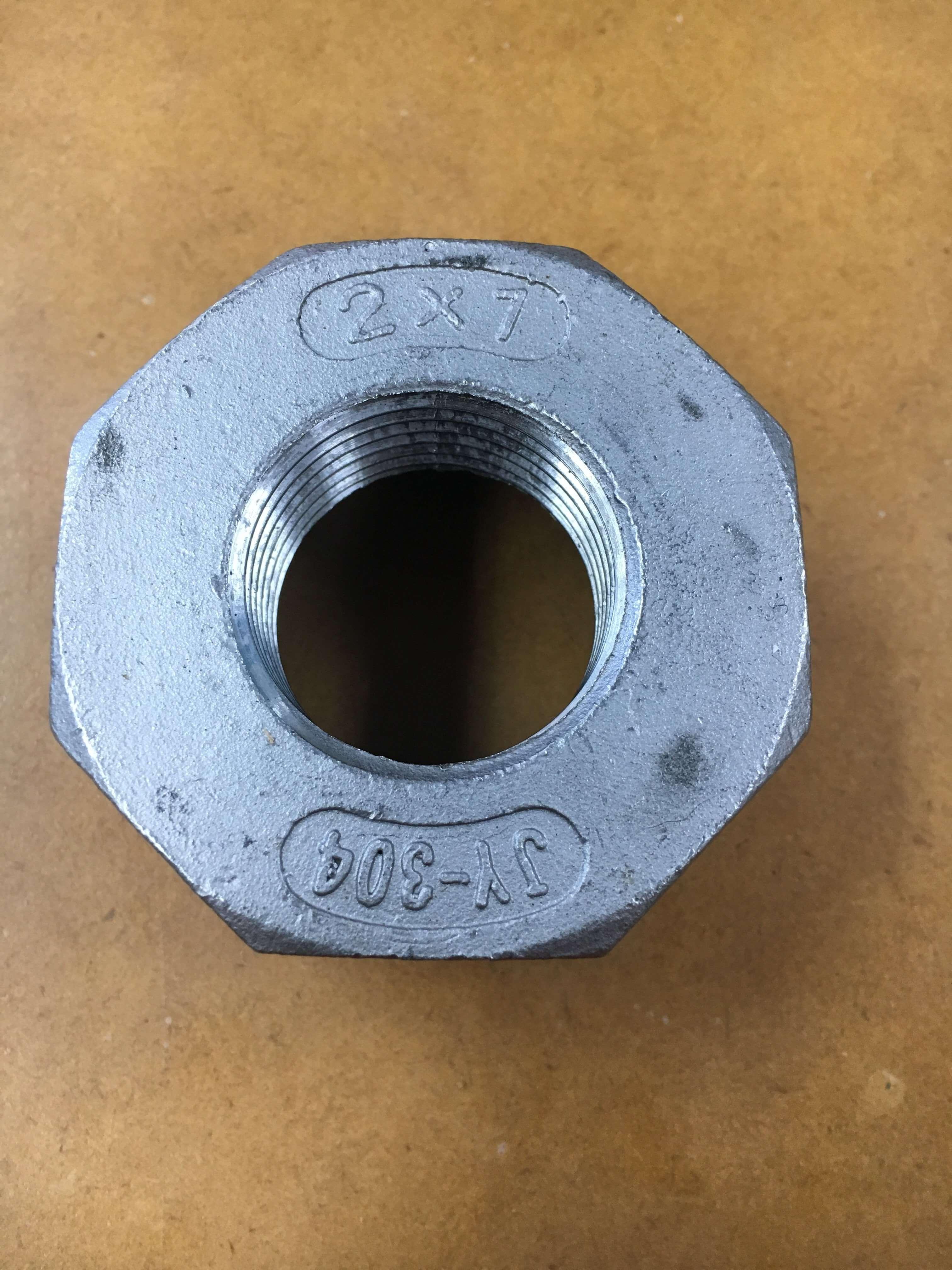 2'' to 1'' fitting reducing reducer pipe adapter Stainless Steel. 304 F - Hankemotor - AU