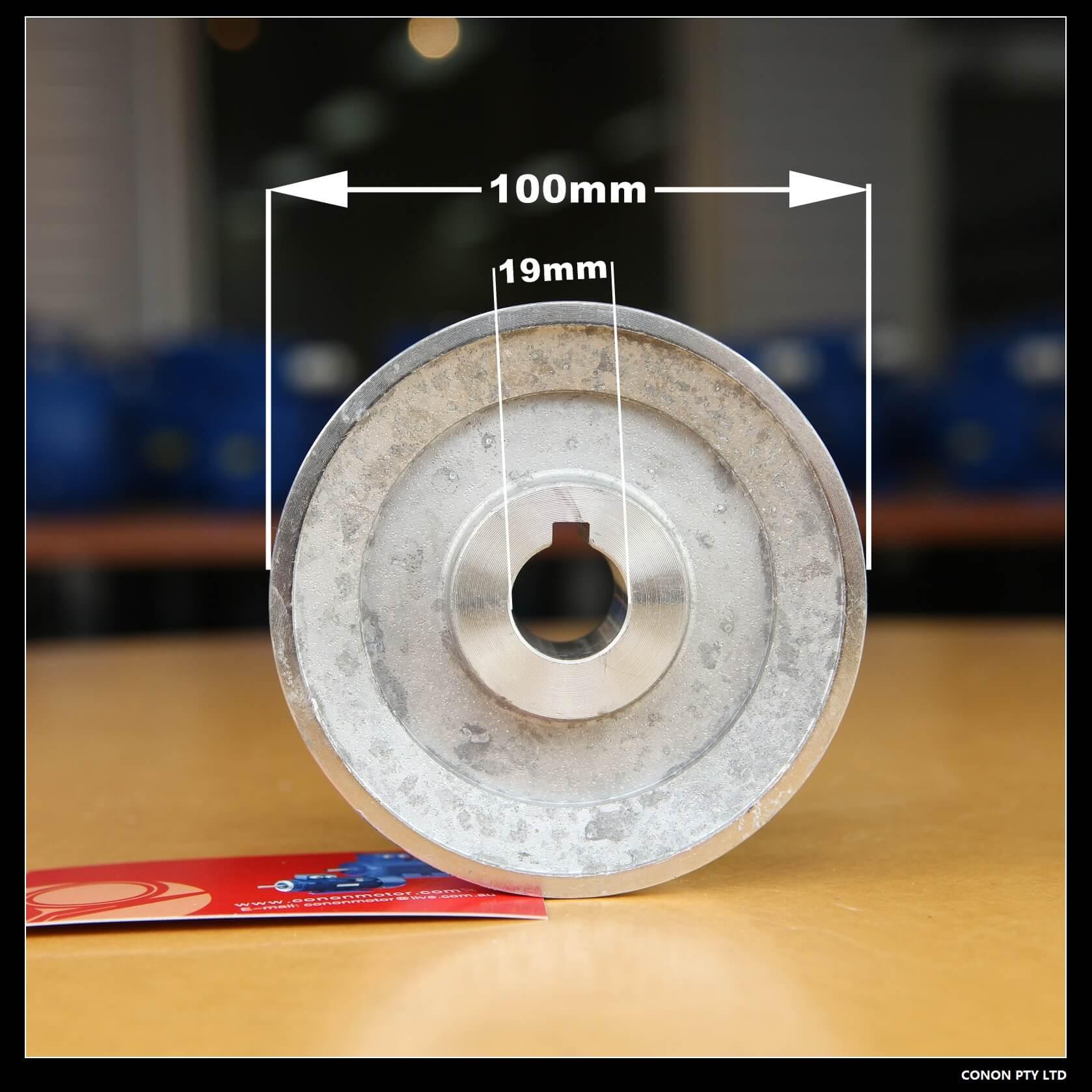 Outer Diameter 100mm Aluminum Double-groove Pulley shaft size 19mm air compressor - Hankemotor - AU