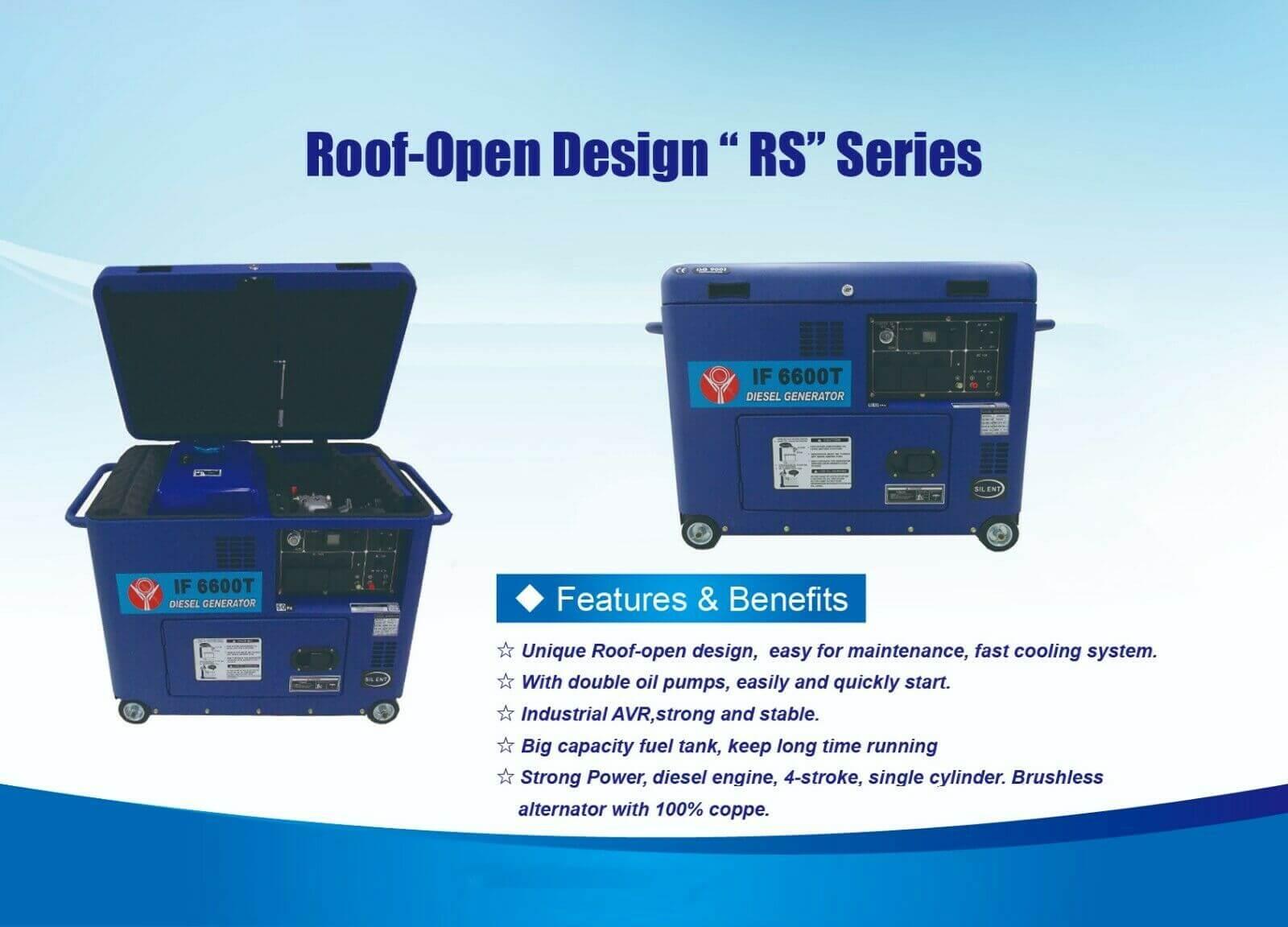 4.5kw Open Roof Diesel Generator Big tank stable fast cooling easy maintenance - Hankemotor - AU