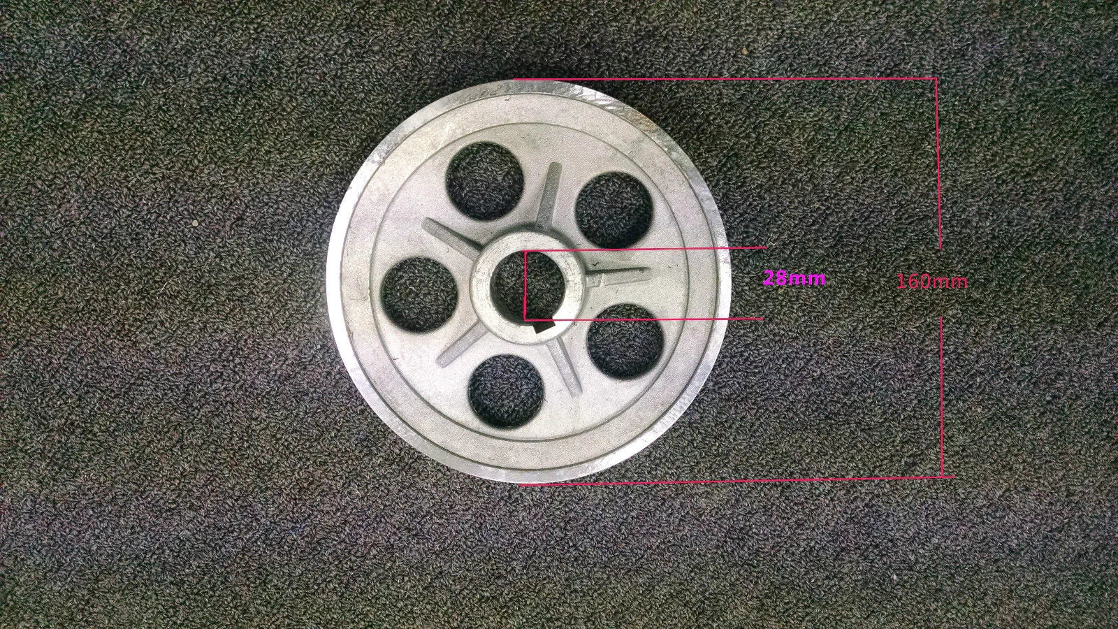 Outer Diameter 160mm Aluminum Pulley for motor. Single Groove shaft size: 28mm - Hankemotor - AU