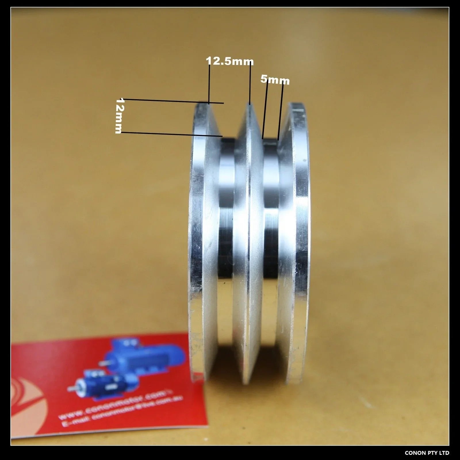 Aluminum Double-groove Pulley 100mm Outer Diameter shaft size 24mm - Hankemotor - AU