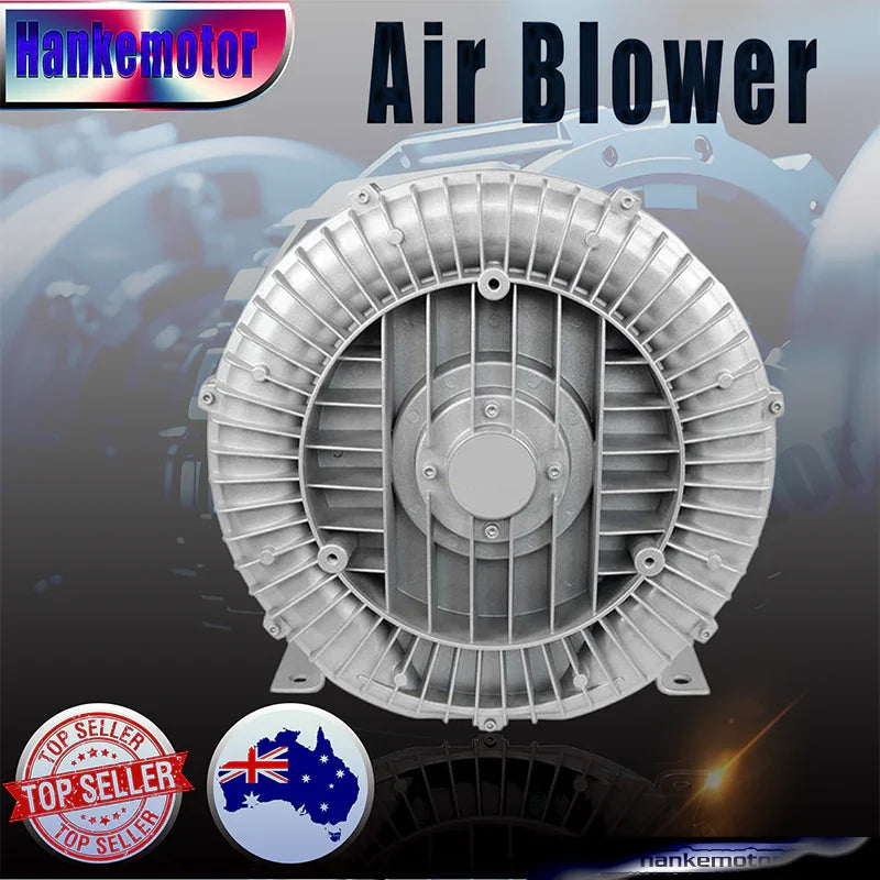 22kw/30hp Three phase 415V 2050m³/h VORTEX Air blower Gas pump High pressure suction VFD Fan - Hankemotor - AU