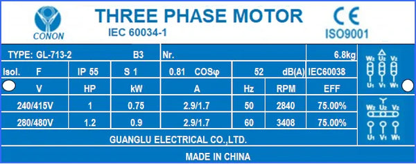 Electric motor 71 frame 0.75kw/1hp... | HankeMotor Australia