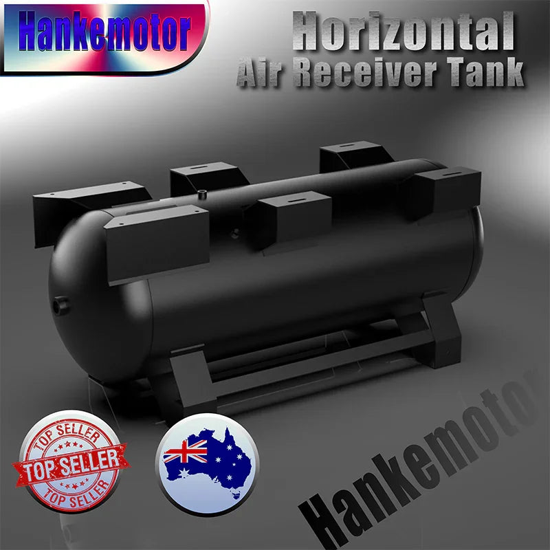 500L Horizontal Air Receiver Tank Compatible with Air Compressors and Air Dryers - Hankemotor - AU