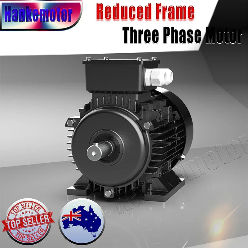 Three-phase Electric motor 2 pole 3kw/4hp 2880RPM 24mm shaft frame 90 compressor 240/415V - Hankemotor - AU