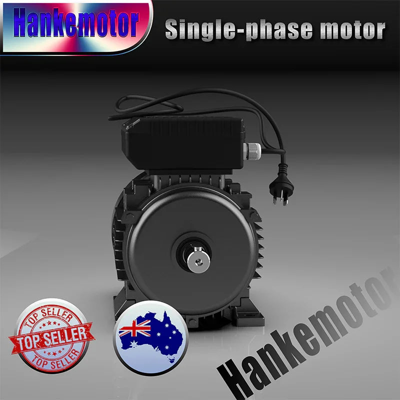 240V Single-Phase 5HP (3.7kW) 4-Pole REVERSIBLE Motor 1400rpm Pre-Wired with Cable - Hankemotor - AU