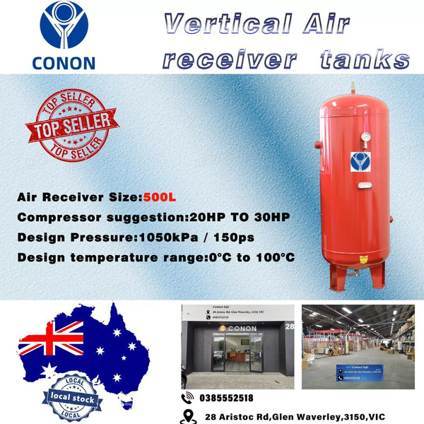Air receiver 500L vertical tank vessel screw air compressor AS1210 GAS